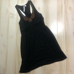 Black beaded racer back dress